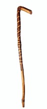 20th Century Folk Art Carved Walking Stick with Dog and Half Moon 33&quot; Long - £395.07 GBP