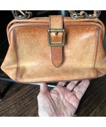 Vintage Fossil Cognac Revival Framed Doctor Crossbody Handbag With Strap... - $82.32 CAD