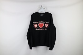 Vintage 90s Streetwear Womens Large Faded Flower Heart Crewneck Sweatshi... - $39.55