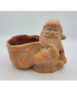 Vintage Whitewashed Terracotta Santa Claus Planter Pot - 5.5&quot; x 6.75&quot; - ... - £15.81 GBP