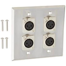 Seismic Audio Speakers 2 Gang Wall Plate With 4 XLR Female Connectors, S... - £23.89 GBP