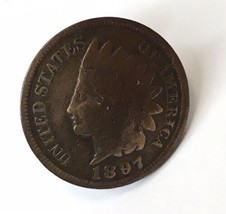 1897 Indian Head Penny Lapel Tack Pin - £9.46 GBP