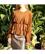 INC International Concepts Brown Ruffled Jacket Zip Front - Women&#39;s Peti... - $541.67 MXN