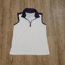 Coral Bay Golf Polo Shirt ~ Sz PM ~ Black &amp; White ~ Golf Clubs ~ Sleeveless - $20.69