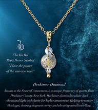 Herkimer Diamond Reiki pendant Cho Ku Rei Gold Silver Stone of Attunement - £20.85 GBP+