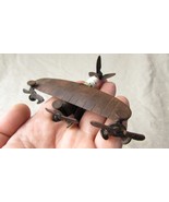 Small Scale Metal Airplane Sculpture, Handmade Miniature Aircraft UNFINI... - $747.68 MXN