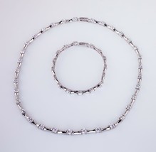 11.00ct t.w. Gorgeous CZ Necklace &amp; Bracelet Set In Sterling Silver - £206.15 GBP