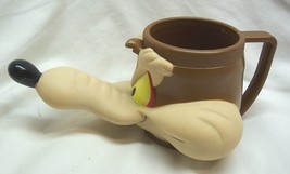 VINTAGE 1992 WB Looney Tunes WILE E. COYOTE 3D SHAPED MOLDED PLASTIC MUG... - $19.80