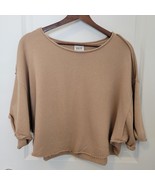 BKE Woven Cropped Short Sleeve Top Shirt Workout Casual Women&#39;s Small Beige - $22.95 CAD