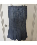 Venezia Mermaid Denim Jean Skirt 20 Long Dark Wash Maxi Pockets Zip Fron... - $47.37 CAD