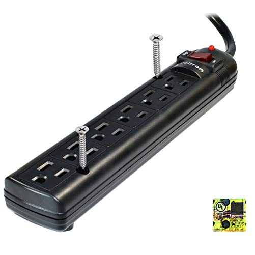 Weltron WSP-600PLF-10BK 6-OUTLET SURGE PROTECTOR POWER STRIP 10F - $59.91