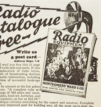 1923 Montgomery Ward Radio Catalogue Advertisement Ephemera 6.25 x 4.5&quot; - $28.01 CAD