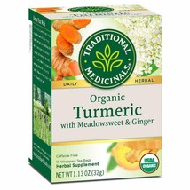 Traditional Medicinals Organic Tea Turmeric with Meadowsweet & Ginger 16 tea ... - $11.56
