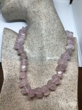 Hand Made Vintage Pink Rose Quartz Beads Choker Necklace - £89.02 GBP