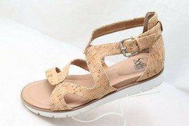 NEW SOFFT BEIGE LEATHER  COMFORT  LEATHER WEDGE SANDALS SIZE 8.5 M $119 - $52.96