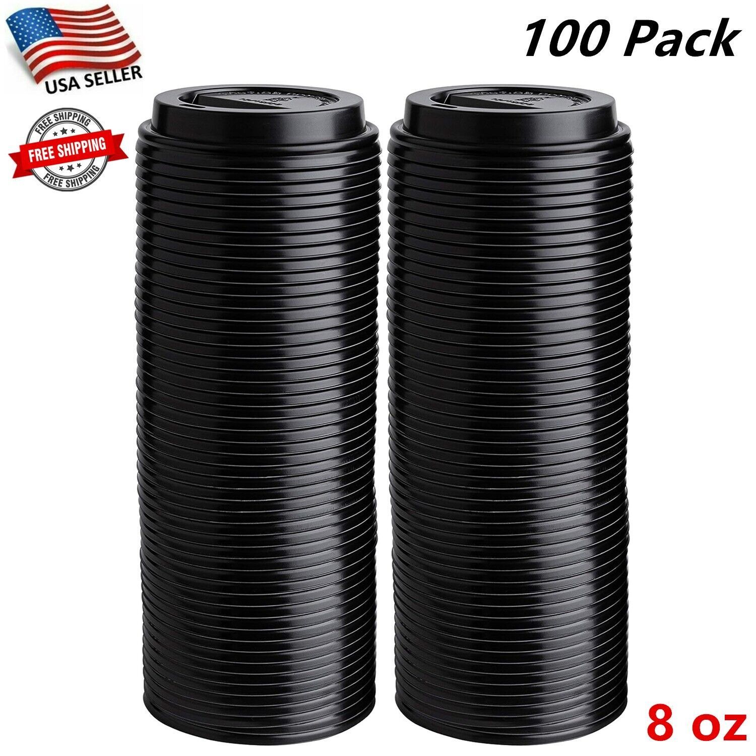 100 Pack Lids for 8oz Paper Hot Cups - Coffee Cup for Cold or Hot Drinks... - $11.87