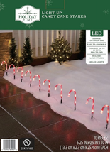 Indoor/Outdoor LED Light-Up Christmas Candy Cane Lawn Stakes, Red and Wh... - $522.69 MXN