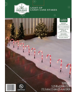 Indoor/Outdoor LED Light-Up Christmas Candy Cane Lawn Stakes, Red and Wh... - $517.93 MXN