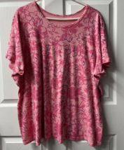 Women Within Short Sleeved T shirt Womens Plus Size 3X Pink Floral Jerse... - $13.00