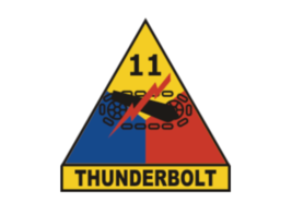 4&quot; 11th armored division thunderbolt army bumper sticker decal usa made - £21.57 GBP