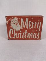 Merry Christmas Wooden Sign Santa Holiday Decor ~ Vintage Character Rustic - $14.99