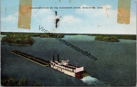Transportation on the Mississippi River Muscatine Iowa Postcard PC254 - £3.95 GBP