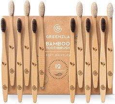 GREENZLA Bamboo Toothbrushes for Adults, Wooden Toothbrush Set with Sturdy Soft - $23.74