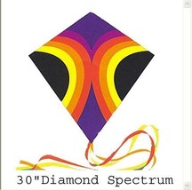 30&quot; Spectrum Diamond Nylon Flying In Wind Kite + Line, Winder, &amp; Skytails - £19.94 GBP