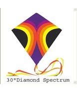 30&quot; SPECTRUM DIAMOND NYLON FLYING IN WIND KITE + LINE, WINDER, &amp; SKYTAILS - £19.91 GBP