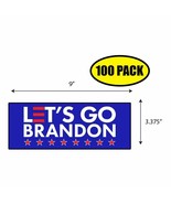 100 PACK 3.37&quot;x 9&quot; LETS GO BRANDON Sticker Decal Gift MAGA Trump BS0340 - £66.69 GBP
