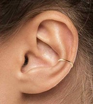 Small Ear Cuff Delicate Ear Wrap 18K Gold Plated Dainty Ear Cuff No Pierce 1 - £10.58 GBP