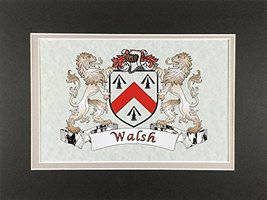 Walsh Irish Coat of Arms Print - Frameable 9&quot; x 12&quot; - £18.75 GBP