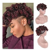 Oseti Afro Curly Mohawk Hair Extensions for Black Women Short Mohawk Ponytail Wi - £16.74 GBP