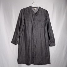 Eileen Fisher Women&#39;s Gray Button Down Long Sleeve Shirt Dress Size M - £35.83 GBP