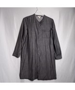 Eileen Fisher Women&#39;s Gray Button Down Long Sleeve Shirt Dress Size M - £35.30 GBP