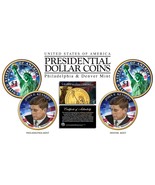 Colorized 2-sided JOHN F KENNEDY 2015 Presidential $1 Dollar 2-Coin Set ... - $16.95