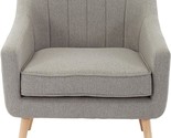 Hanover Odessa Tufted Accent Chair in Gray with Rubberwood Legs, Modern ... - $353.99
