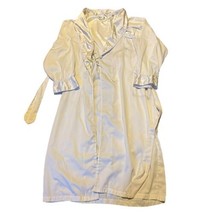 Victoria Secret White Silky House Coat Dressing Gown Nightgown Bathrobe ... - $26.17