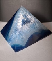 Blue Agate Mineral Crystal - Polished - Pyramid Shape - Natural Gemstone... - $2,705.19 MXN