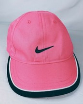 Nike Neon Pink Cap Hat Black Swoosh Toddler Baby Size Just Do It Rare - £13.33 GBP