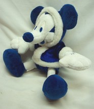 Walt Disney Store Blue &amp; White Winter Mickey Mouse 7&quot; Plush Stuffed Animal Toy - £14.73 GBP