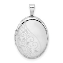 Silver  Swirls 19mm Oval Locket QLS515 - £59.62 GBP