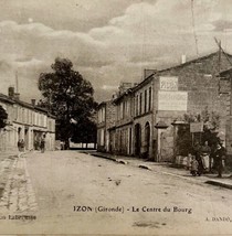 Bourg Center Street View City Of Izon France 1910s Postcard PCBG12B - £15.94 GBP