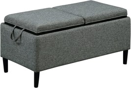 Magnolia Storage Ottoman By Convenience Concepts Designs4Comfort, Light Charcoal - £98.84 GBP