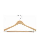 Only Hangers 17" Contoured Wooden Suit w/ Locking Bar -Natural 25pk - $44.79