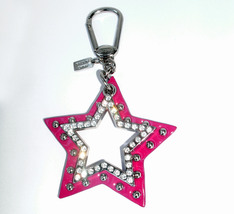 Coach Double Studded Jewel Star Purse Charm Keychain 92749 Pink Fuchsia - £59.17 GBP