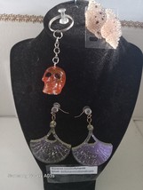 3 Piece Resin and Bead Set, 2 x pairs Earrings , 1 x  Key Chain (79) - $12.99