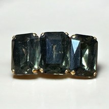 VINTAGE MIRIAM HASKELL BROOCH EMERALD CUT 3-BAR RHINESTONE UNSIGNED PIN ... - $35.00