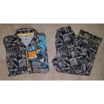 Batman DC Comics Fleece 2-Piece Pajamas Set Top Pants Boys Large 10/12 Gray - $11.74