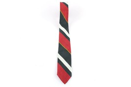 Vintage 40s 50s Rockabilly Silk Striped Color Block Skinny Neck Tie Necktie USA - £19.74 GBP
